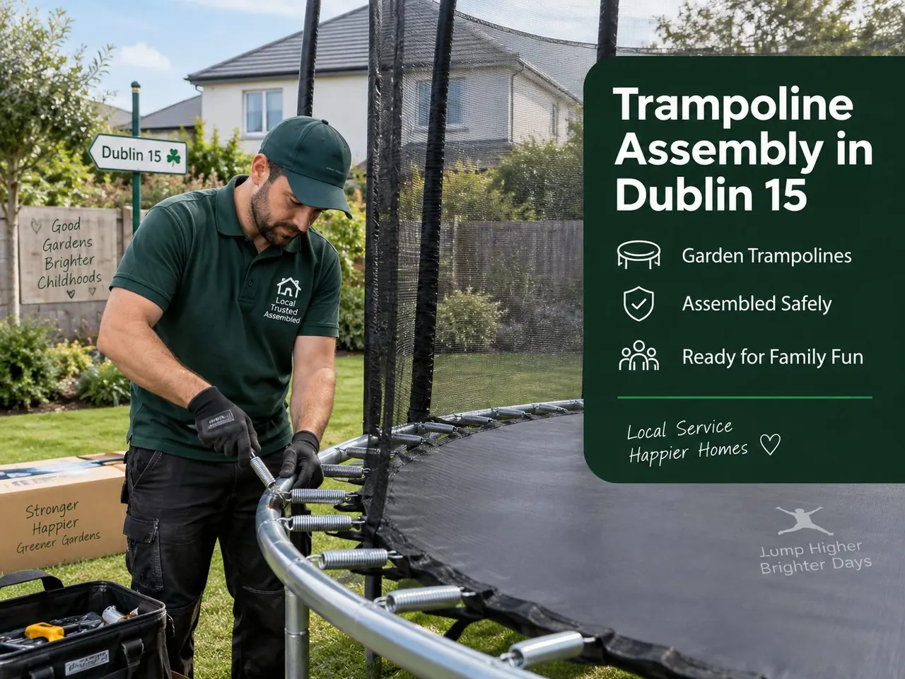 Illustrative image for trampoline assembly enquiries in Dublin 15